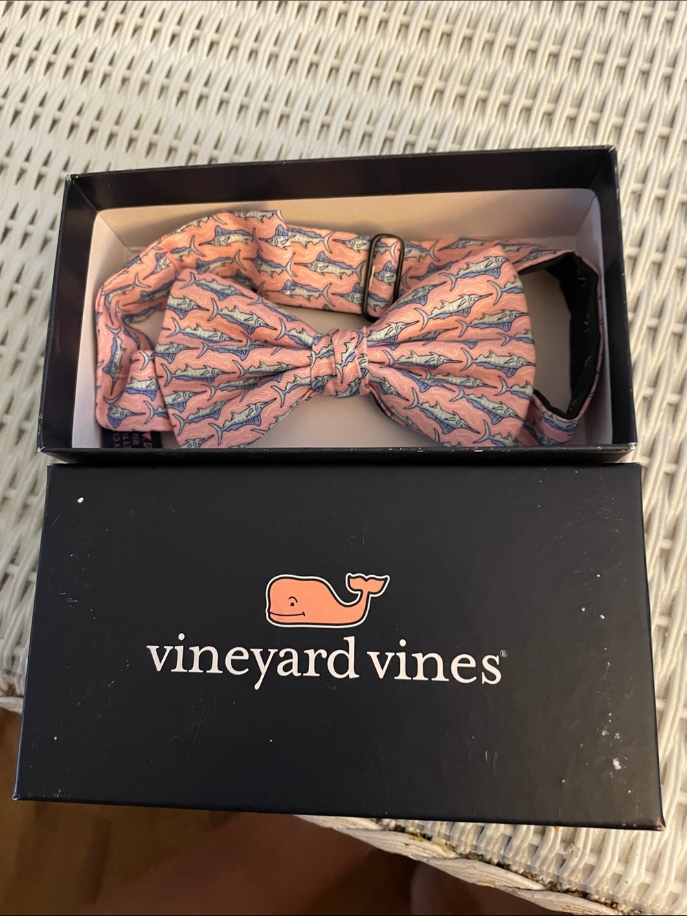 Vineyard Vines Pink Shark-Pattern Bow Tie